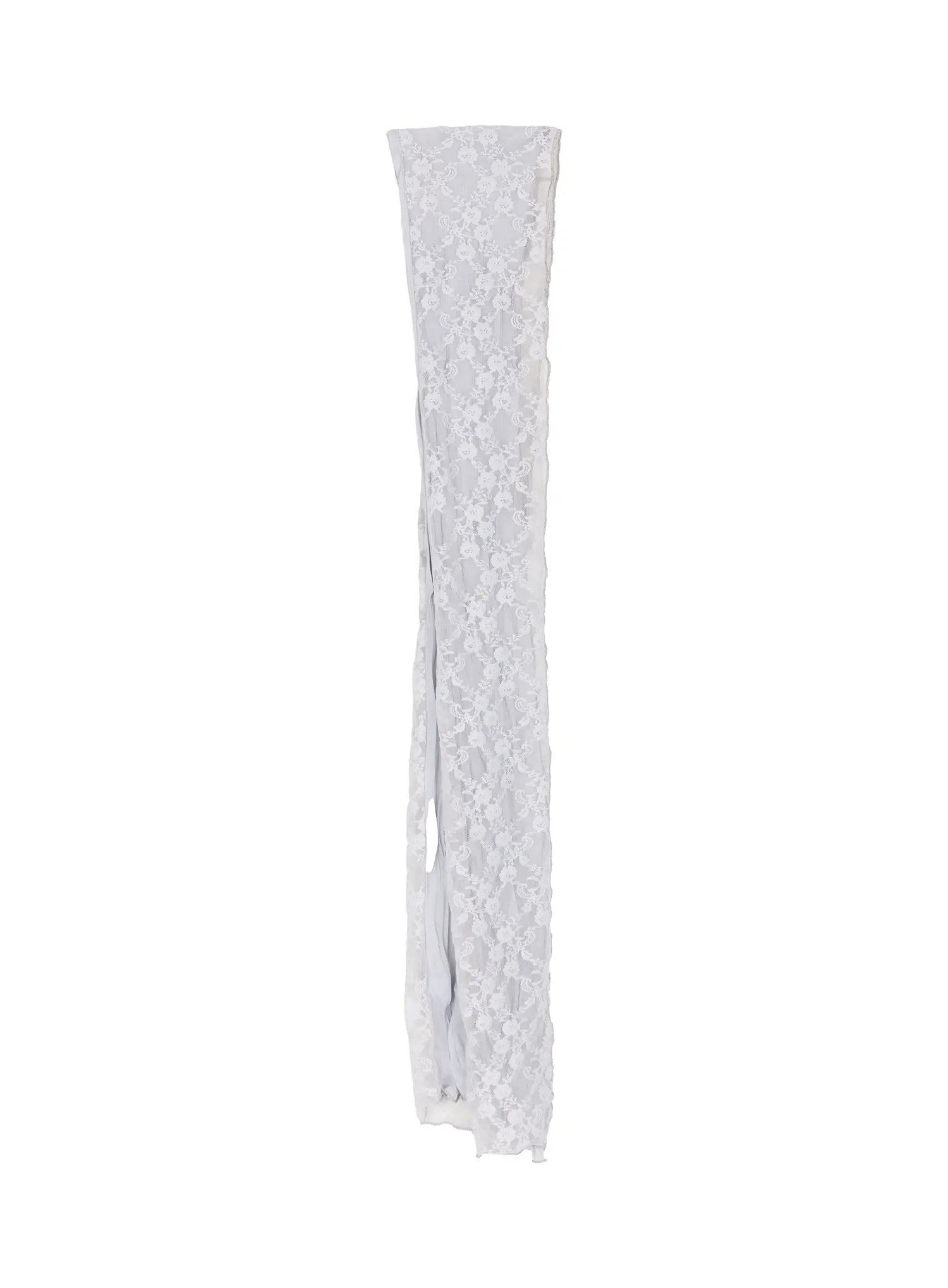 Lace Accent Sheer Scarf CL513 in Gray, size S/M
