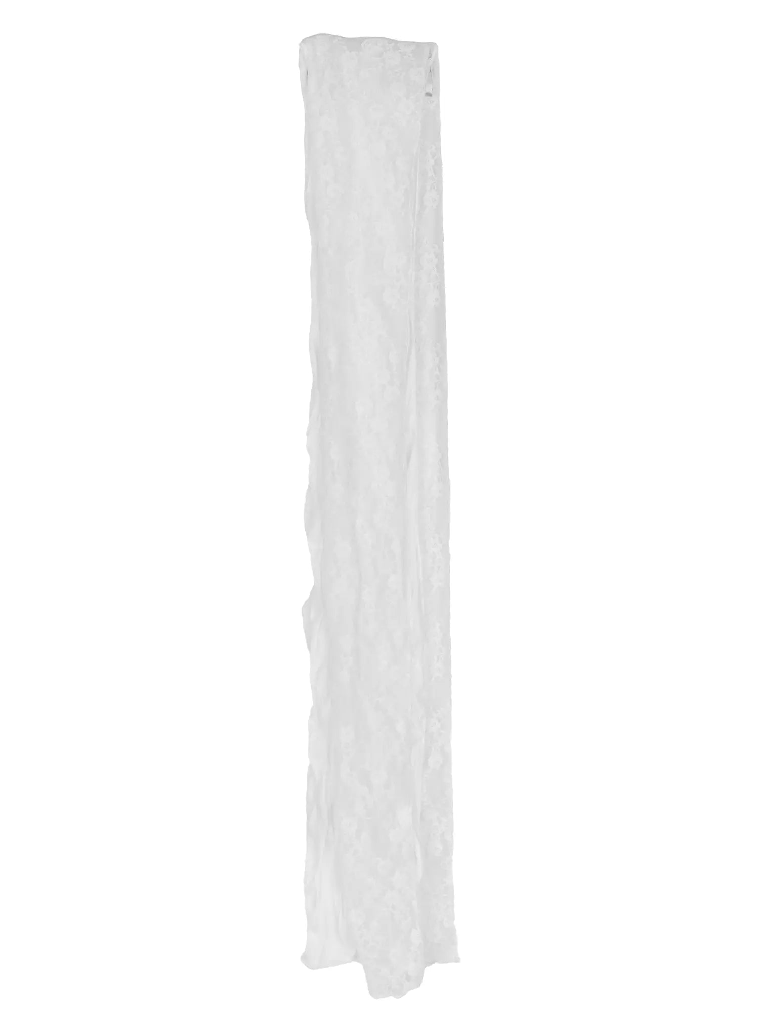 Lace Accent Sheer Scarf CL513 in White, size S/M