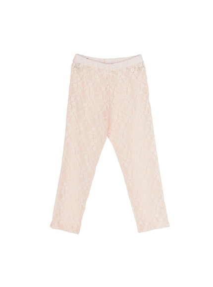 Lace Detail Capri Leggings CL508 in Pink, size S/M