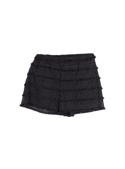 Lace Frill Shorts CU529 in Dark gray, size S/M
