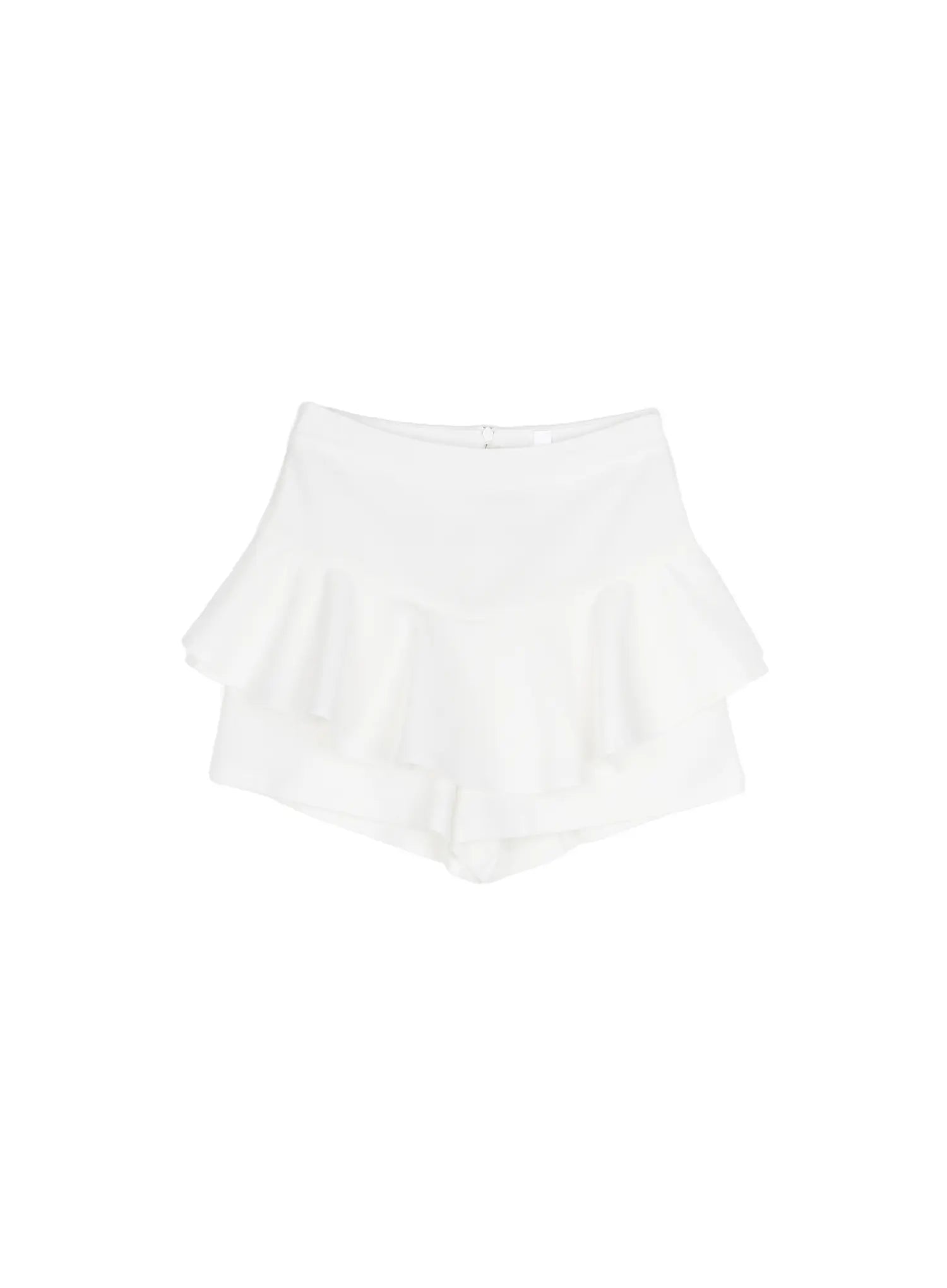 Layered Flounce Mini Skirt CL502 in White, size S