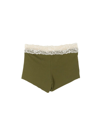 Layered Lace Shorts CL510 in Dark green, size S/M