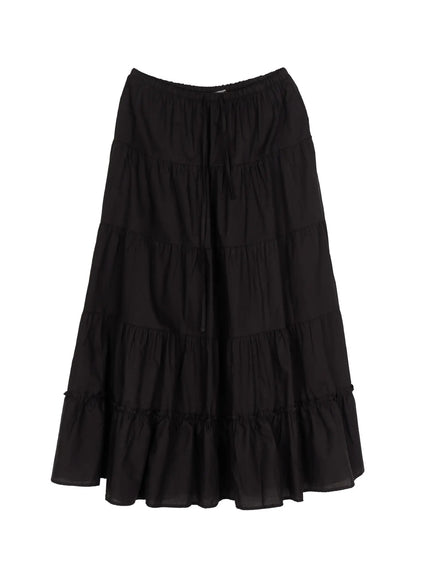 Layered Maxi Skirt CU530 in Black, size S/M