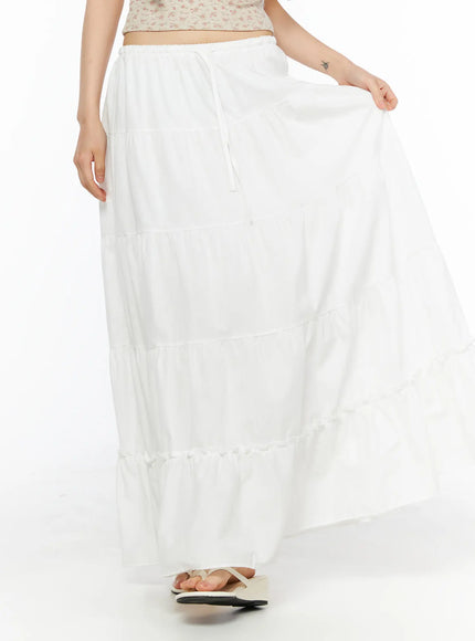 Layered Maxi Skirt CU530 in White, size S/M