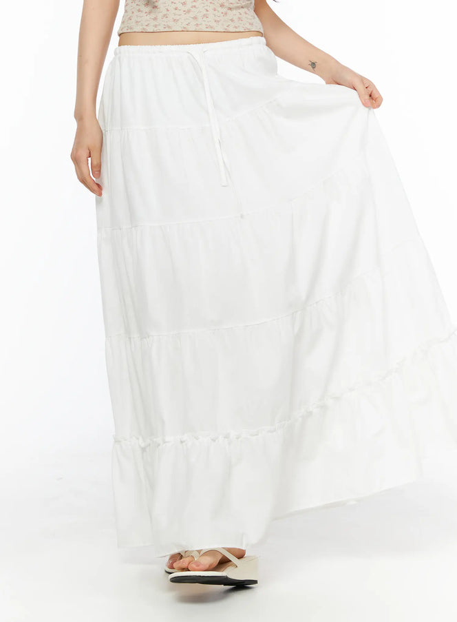 Layered Maxi Skirt CU530 in White, size S/M