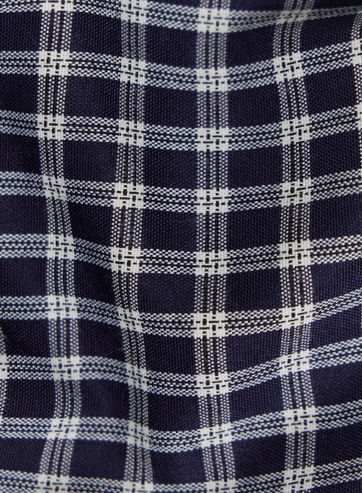 Leopard Print Sling Shoulder Bag CU524 close-up fabric swatch showing navy and white glen plaid woven textile pattern alternate material detail