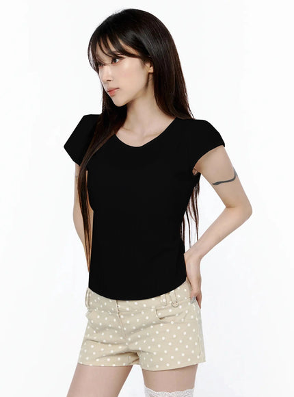 Linen Summer Blouse IL506 in Black, size S/M