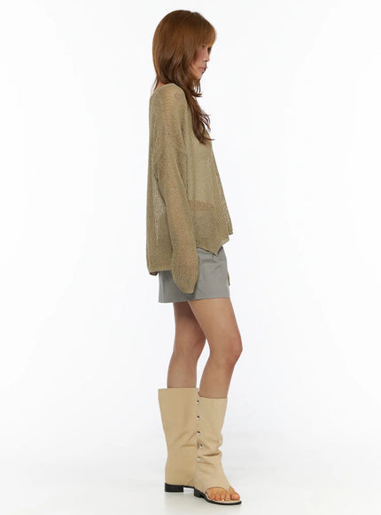 Loose V-Neck Cardigan CL503 — view 4