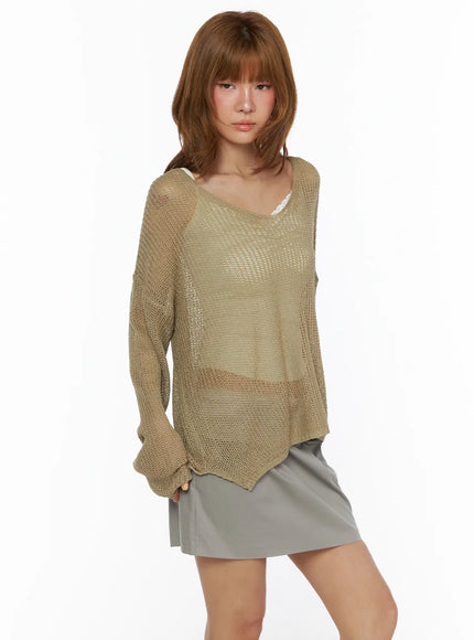 Loose V-Neck Cardigan CL503 — view 6