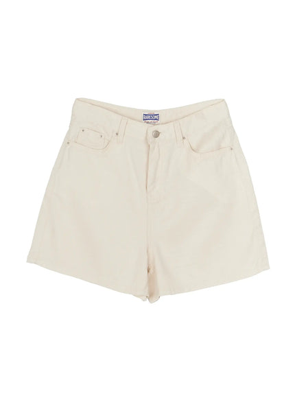 Low-Rise Cotton Shorts IL506 in Light beige, size S