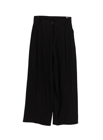 Low-Rise Wide Leg Tailored Pants IL506 in Black, size S