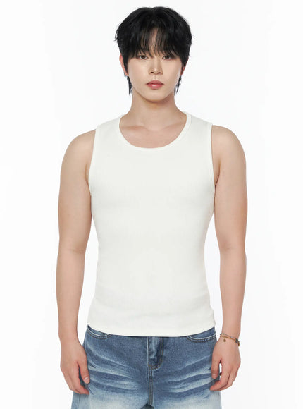 Men's Casual Tank IL502 in Light beige, size S/M