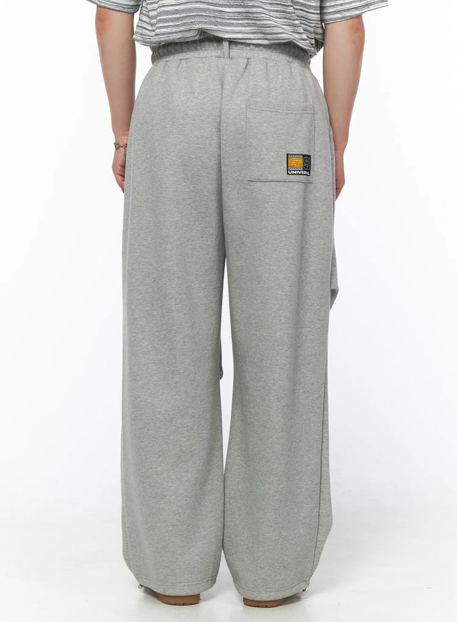 Men's Curved Fit Sweatpants (Gray) IL502 in Gray, size M/L