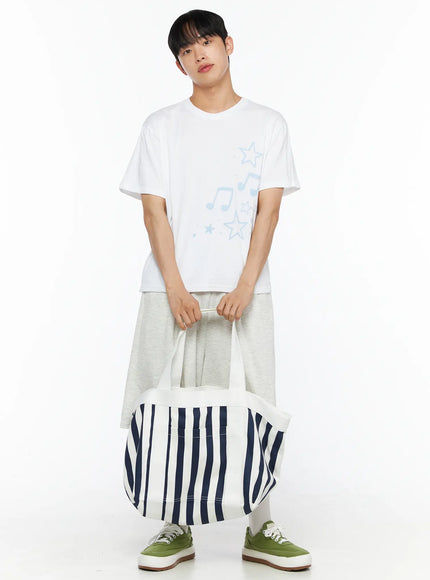 Men's Drawing Graphic Tee IL514 in White, size S/M