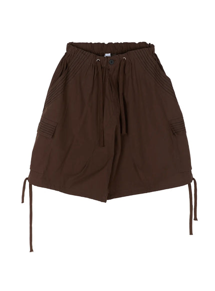 Men's Drawstring Cargo Shorts IL515 in Dark brown, size M/L