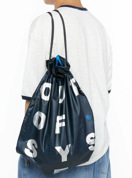 Men's Drawstring String Bag IL510 in Dark blue, size One Size