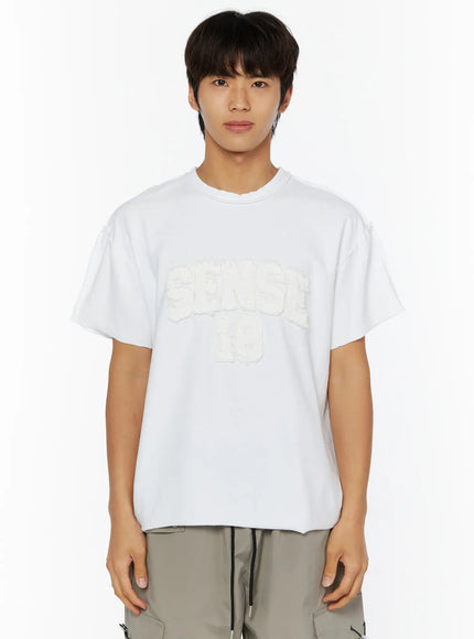 Men's Graphic Slogan T-Shirt IL509 in White, size M/L