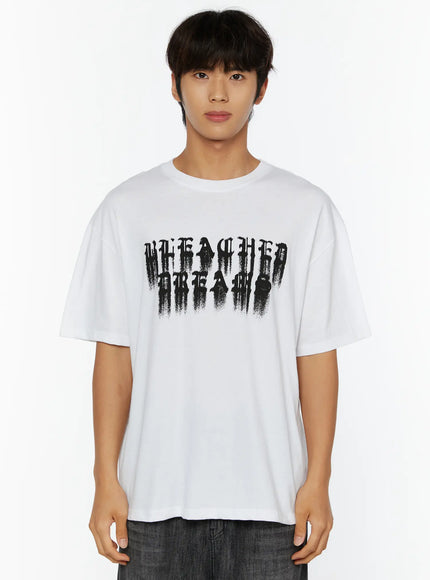 Men's Graphic T-Shirt IL515 in White, size M/L
