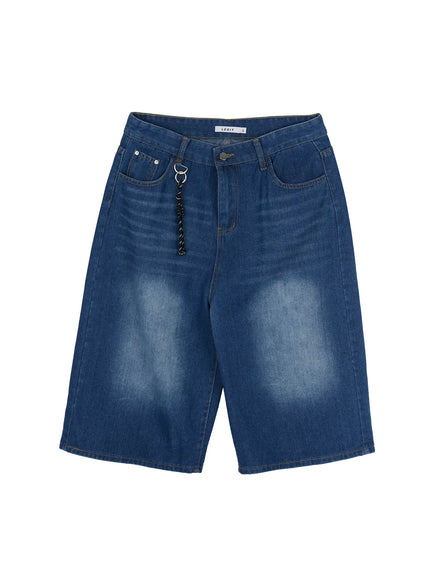 Men's Keyring Detail Jorts IL515 in Dark blue, size S