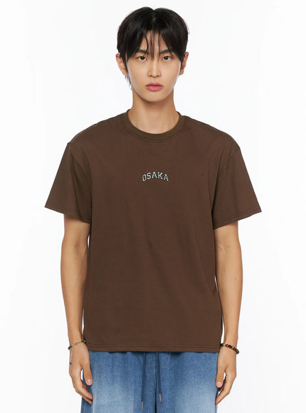 Men's Osaka Graphic T-Shirt IL520 in Dark brown, size S/M