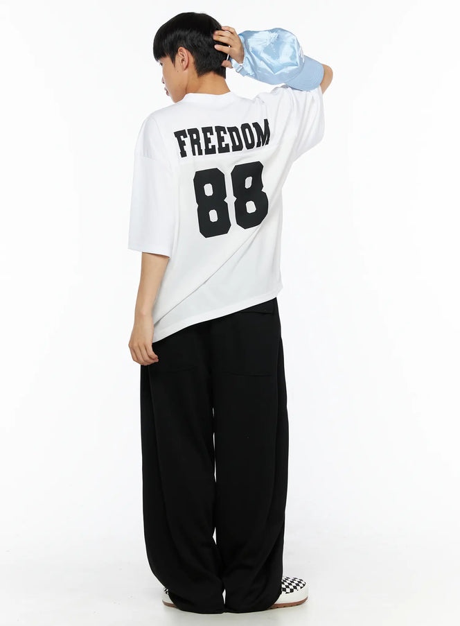 Men's Oversized Mesh Rugby Tee IL514 in White, size M/L