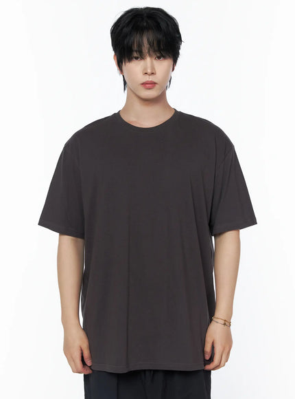 Men's Oversized Studded Tee IL502 in Dark gray, size M/L
