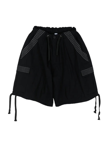 Men's Pocket Cargo Shorts IL515 in Black, size M/L