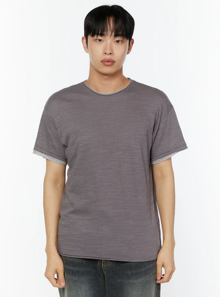 Men's Relaxed Fit T-Shirt IU529 in Dark gray, size M/L