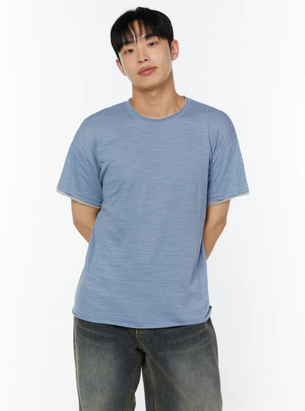 Men's Relaxed Fit T-Shirt IU529 in Light blue, size M/L