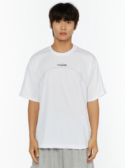 Men's Stitched T-Shirt IL513 in White, size M/L