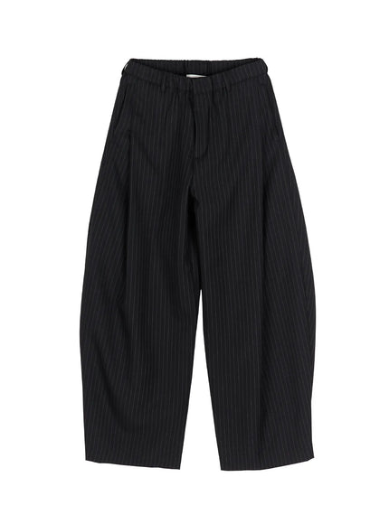 Men's Striped Pintuck Wide Pants IU523 in Stripe, size M