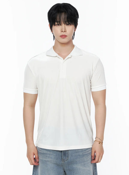 Men's Velvet Polo Shirt IL502 in White, size S/M