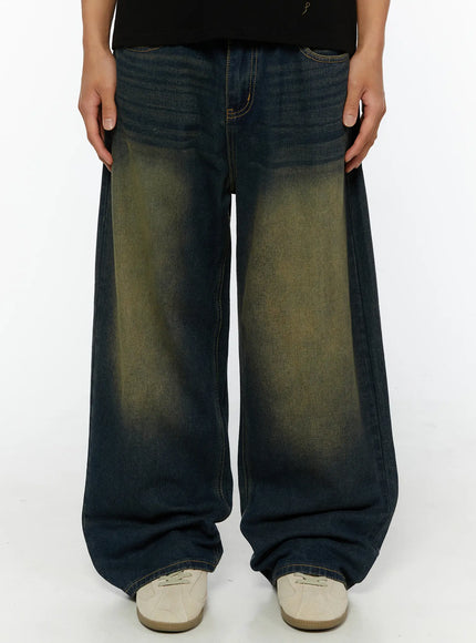 Men's Vintage Wide Leg Jeans IL510 in Dark blue, size S
