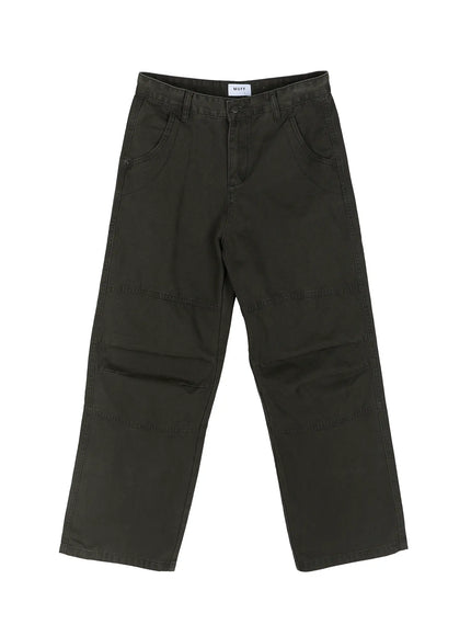 Men's Wide Leg Cargo Pants IL528 in Dark gray, size S