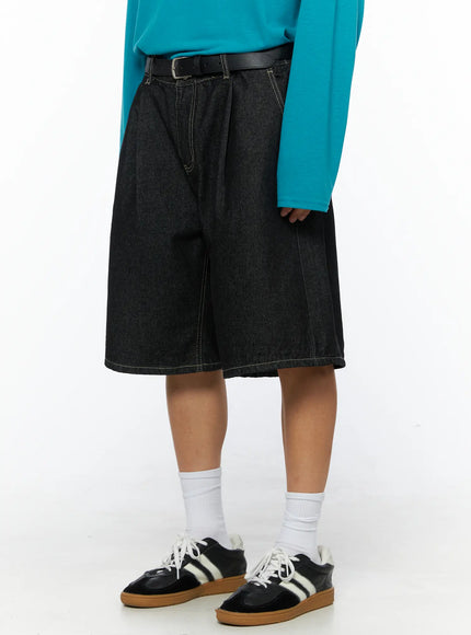 Men's Wide Leg Jorts IL528 in Black, size S