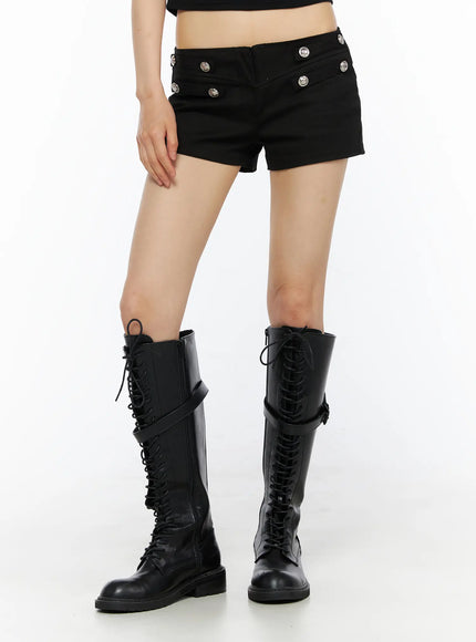 Military-Inspired Shorts CU530 in Black, size S