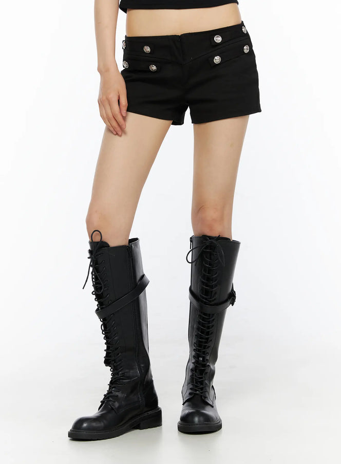 Military-Inspired Shorts CU530 in Black, size S