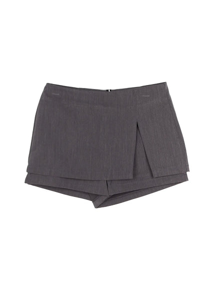 Minimalist Wrap Mini Skort IU525 in Dark gray, size S