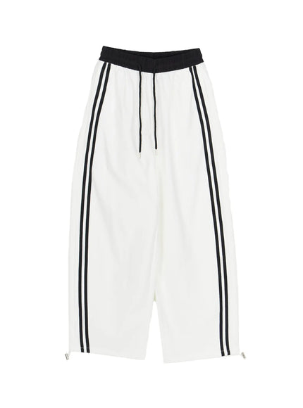 Nylon Track Pants CU523 in White, size S/M