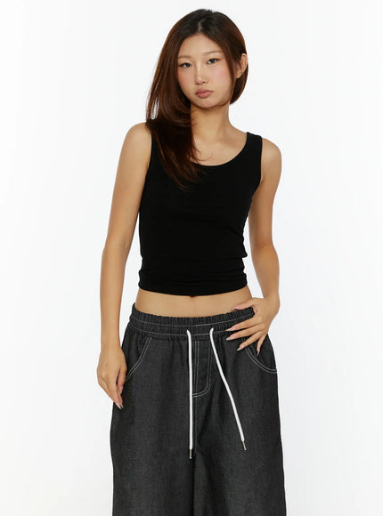 Open-Back Tank Top CL515 in Black, size S/M