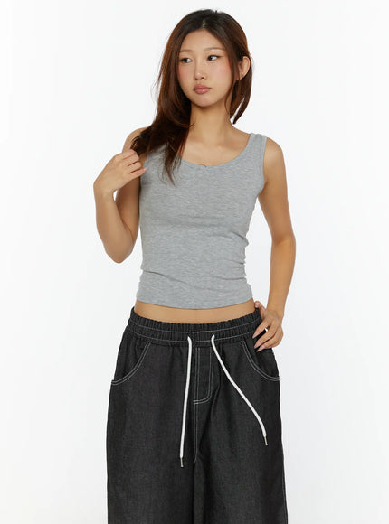 Open-Back Tank Top CL515 in Gray, size S/M