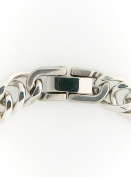 Parker 8mm Chain Bracelet IL522 silver close-up detail of box clasp mechanism showing secure double-lock closure on white background