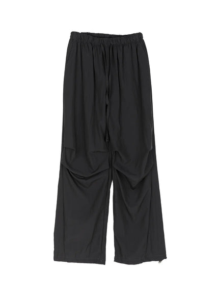Pintuck Wide Leg Pants CL527 in Dark gray, size S/M