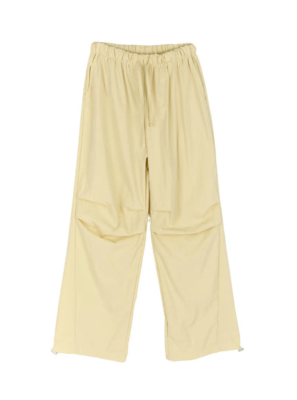 Pintuck Wide Leg Pants CL527 in Yellow, size S/M
