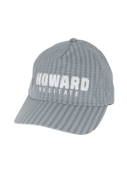 Plaid Embroidered Cap IL515 in Gray, size One Size