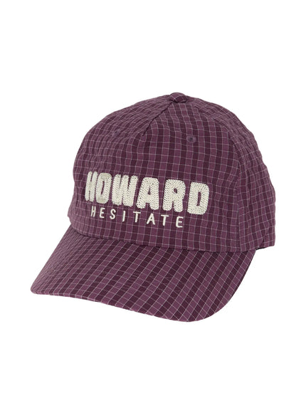 Plaid Embroidered Cap IL515 in Purple, size One Size