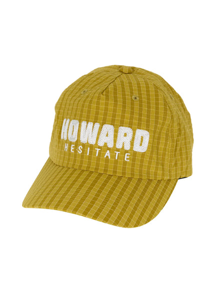Plaid Embroidered Cap IL515 in Yellow, size One Size