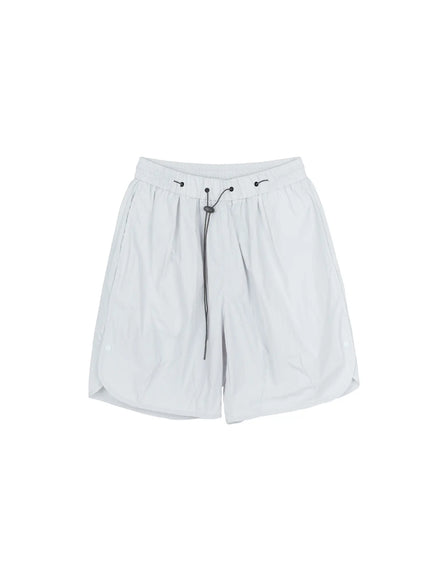 Plaid Nylon Shorts CU523 in Light blue, size M