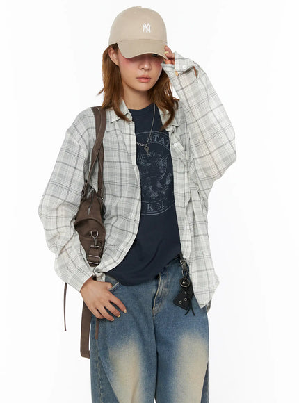 Plaid Oversize Blouse CL503 — view 10