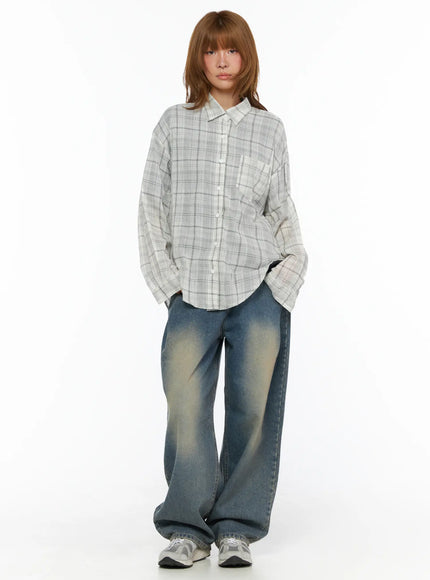 Plaid Oversize Blouse CL503 — view 3
